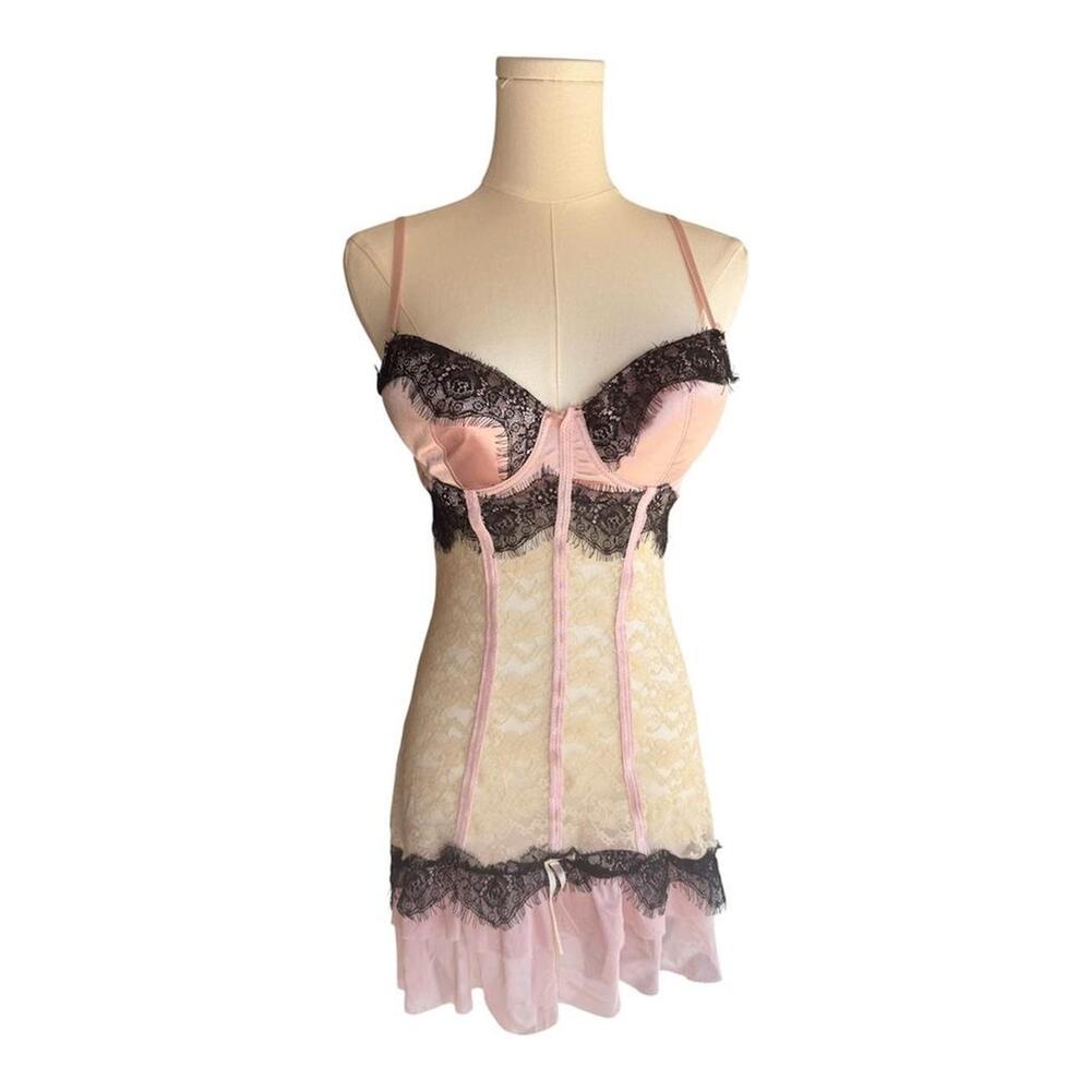 Nature intimates pink lace babydoll